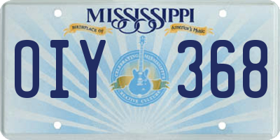 MS license plate OIY368