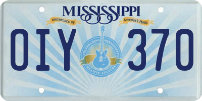 MS license plate OIY370