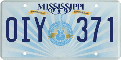 MS license plate OIY371