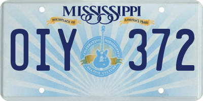 MS license plate OIY372