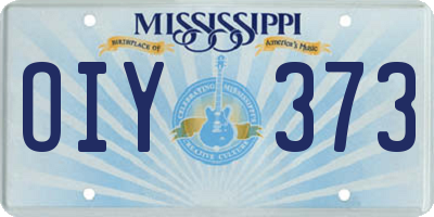 MS license plate OIY373