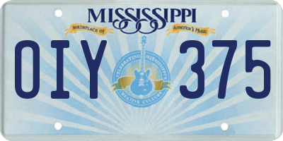 MS license plate OIY375