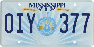 MS license plate OIY377