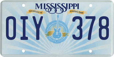 MS license plate OIY378