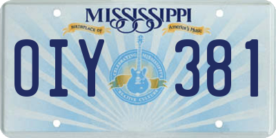 MS license plate OIY381