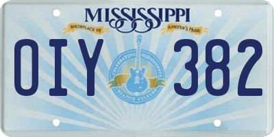 MS license plate OIY382