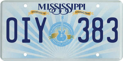 MS license plate OIY383