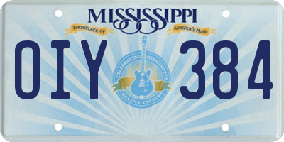 MS license plate OIY384