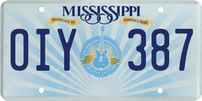 MS license plate OIY387