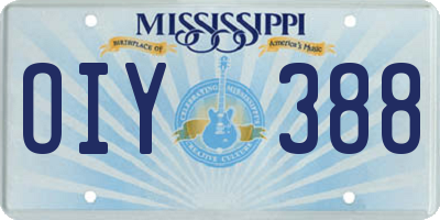 MS license plate OIY388