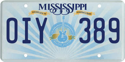 MS license plate OIY389