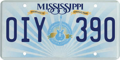 MS license plate OIY390