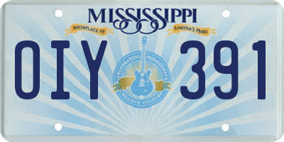 MS license plate OIY391