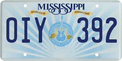 MS license plate OIY392