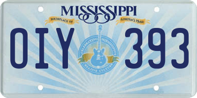 MS license plate OIY393