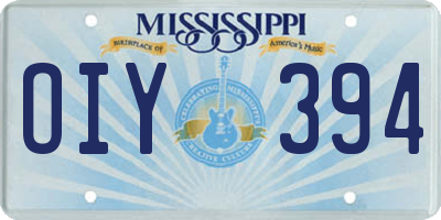 MS license plate OIY394