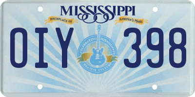 MS license plate OIY398