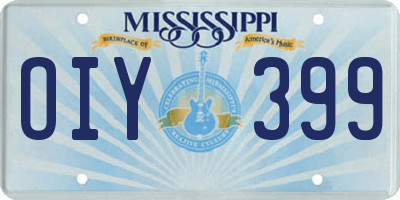 MS license plate OIY399