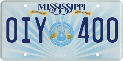 MS license plate OIY400