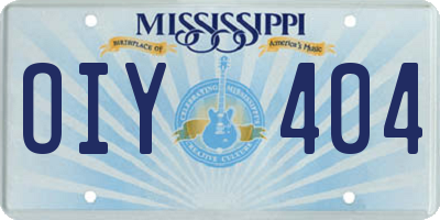 MS license plate OIY404