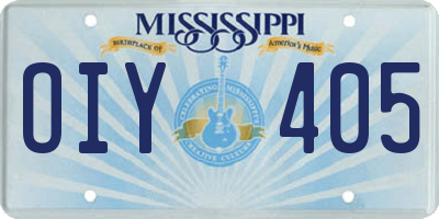 MS license plate OIY405
