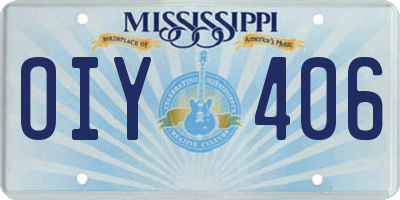 MS license plate OIY406