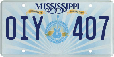 MS license plate OIY407