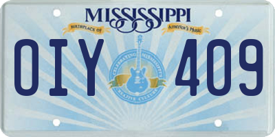 MS license plate OIY409