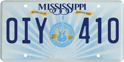 MS license plate OIY410