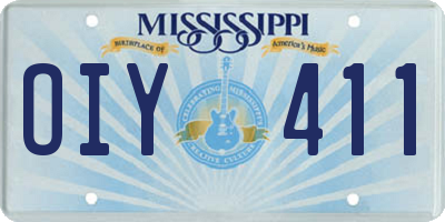 MS license plate OIY411