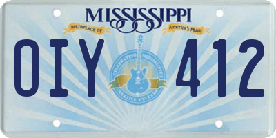 MS license plate OIY412