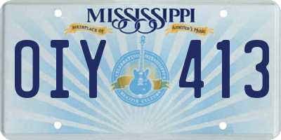MS license plate OIY413