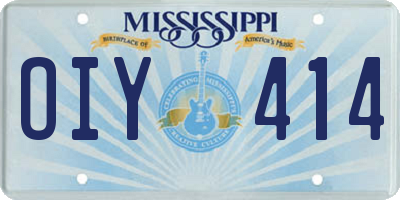 MS license plate OIY414