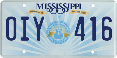 MS license plate OIY416