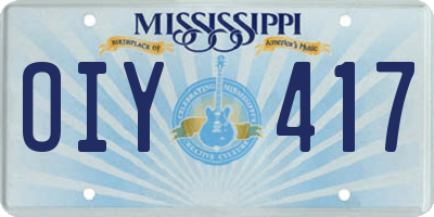 MS license plate OIY417