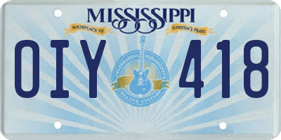 MS license plate OIY418