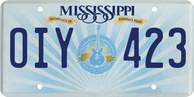 MS license plate OIY423