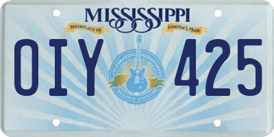 MS license plate OIY425