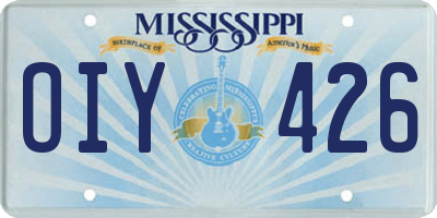 MS license plate OIY426