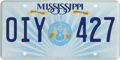 MS license plate OIY427