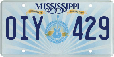 MS license plate OIY429