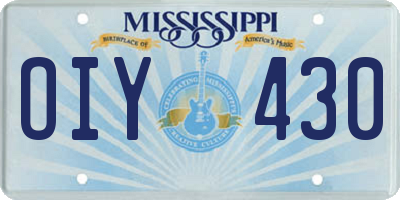 MS license plate OIY430