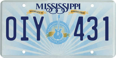 MS license plate OIY431