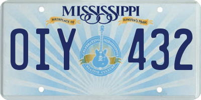 MS license plate OIY432