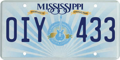 MS license plate OIY433