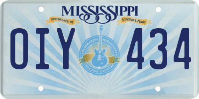 MS license plate OIY434