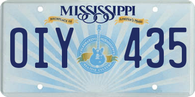 MS license plate OIY435