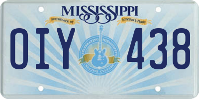MS license plate OIY438
