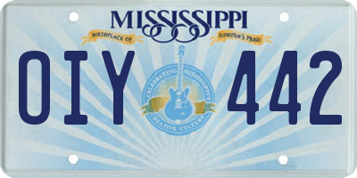 MS license plate OIY442