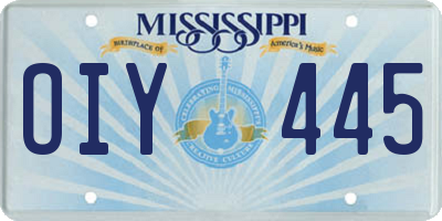 MS license plate OIY445